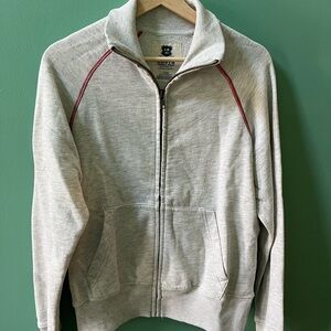 Levi's Men's Full Zip Track Jacket Size S/CH/P Red Stitch Light Gray Sweatshirt